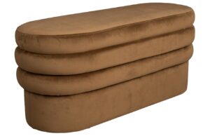 Zuiver Hnědá sametová lavice DUTCHBONE ADITI 93 cm