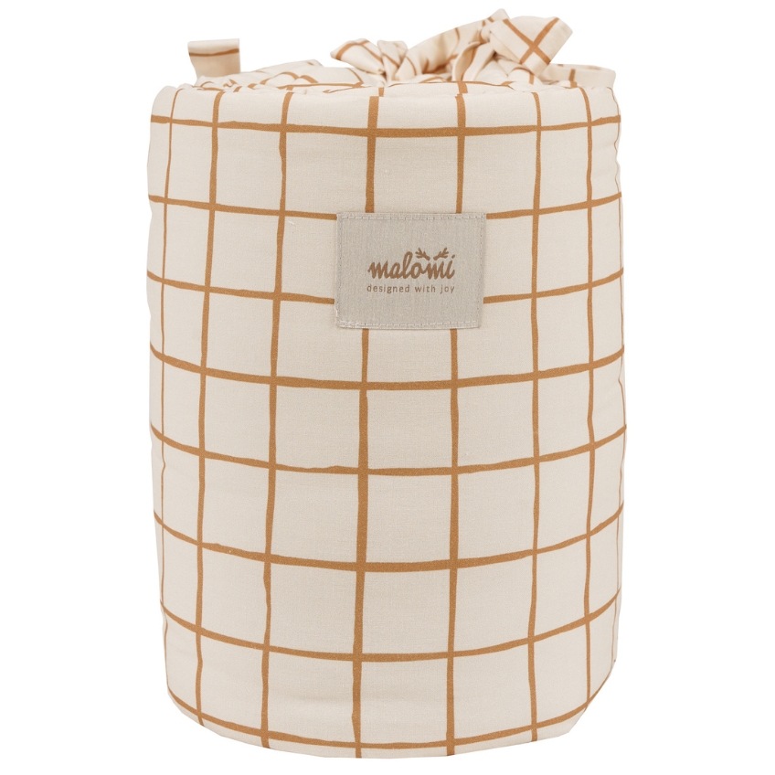 Malomi Kids Béžový bavlněný mantinel do postýlky Camel 180 cm