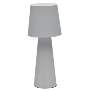 Šedá kovová zahradní stolní LED lampa Kave Home Arenys M
