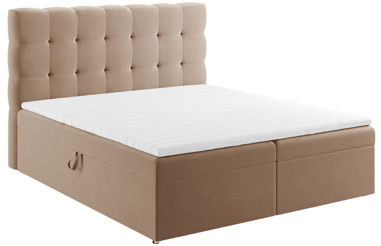 Micadoni Sametová boxspring postel Mamaia 160 x 200 cm