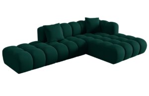 Lahvově zelená sametová rohová pohovka Windsor & Co Halley 309 cm