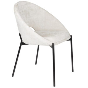 White Label Bílá čalouněná jídelní židle WLL DANDO