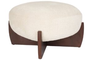 Béžová bouclé podnožka DUTCHBONE EMILIUS 55 cm