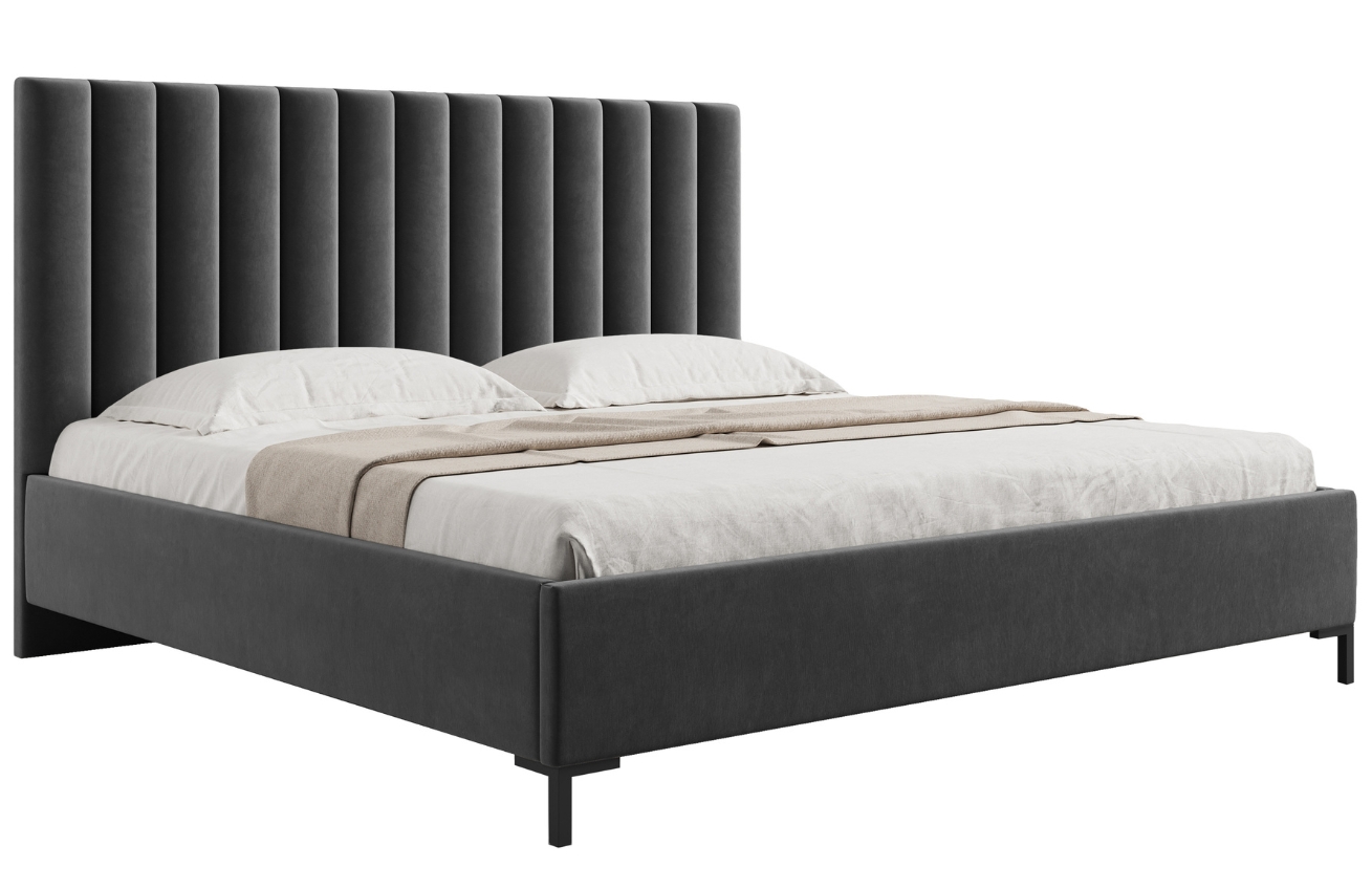 Micadoni Sametová postel Allison 140 x 200 cm s úložným prostorem