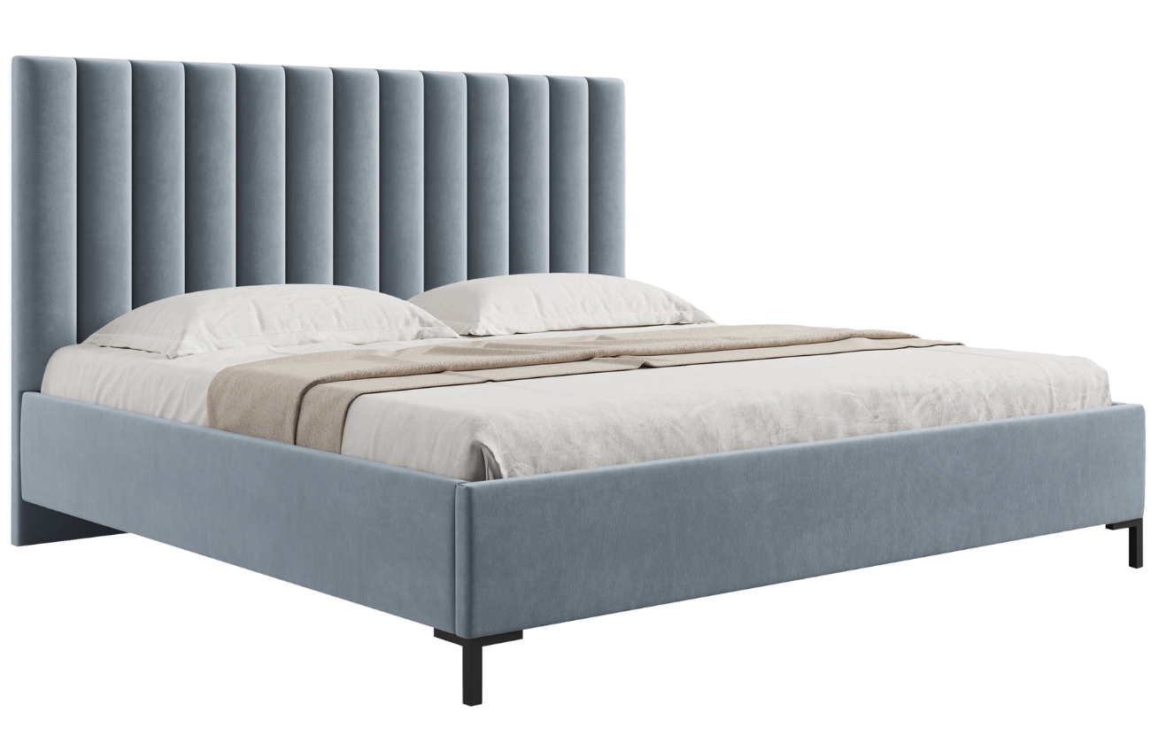 Micadoni Sametová postel Allison 160 x 200 cm s úložným prostorem
