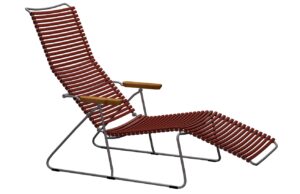 Červené plastové zahradní lehátko HOUE Click II.