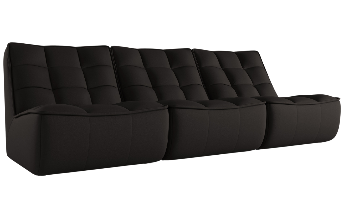 Maison Heritage Černá kožená pohovka Moni 249 cm