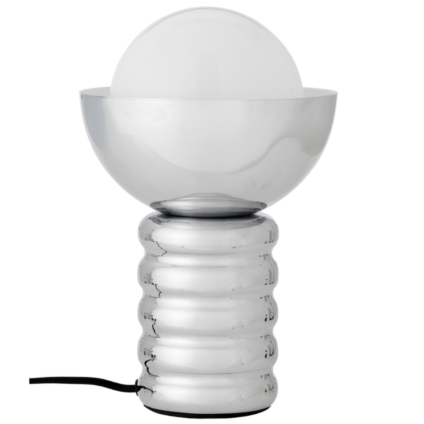 Bloomingville Stříbrná kovová stolní lampa Spike