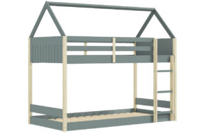 Marckeric Šedozelená dřevěná dvoupatrová postel Sila 90 x 190 cm