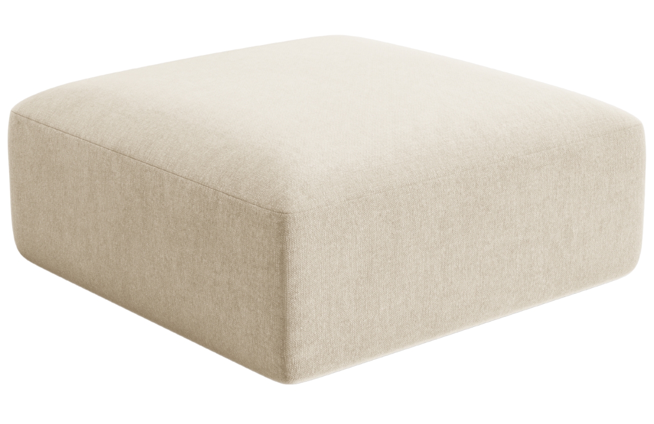 Cosmopolitan Design Světle béžová sametová podnožka Campi 90 x 90 cm