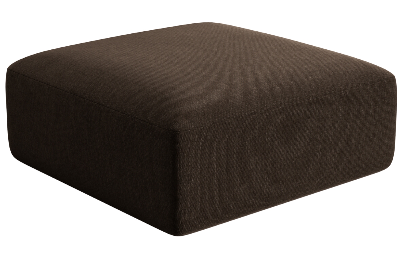 Cosmopolitan Design Tmavě hnědá sametová podnožka Campi 90 x 90 cm