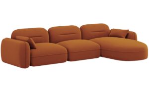 Cosmopolitan Design Terakotově oranžová sametová rohová pohovka Sydney 320 cm