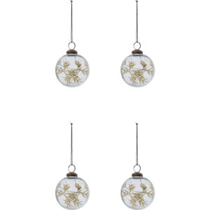 House Doctor Zlaté skleněné vánoční ozdoby Leaf 7