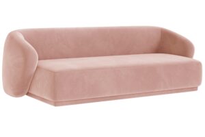 Maison Heritage Růžová sametová trojmístná pohovka Jane 220 cm
