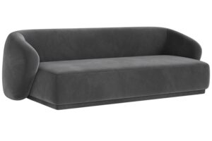 Maison Heritage Tmavě šedá sametová trojmístná pohovka Jane 220 cm