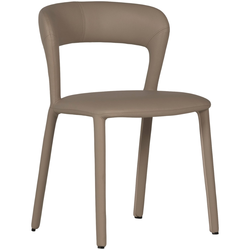 WOOOD Světle hnědá koženková jídelní židle Noble