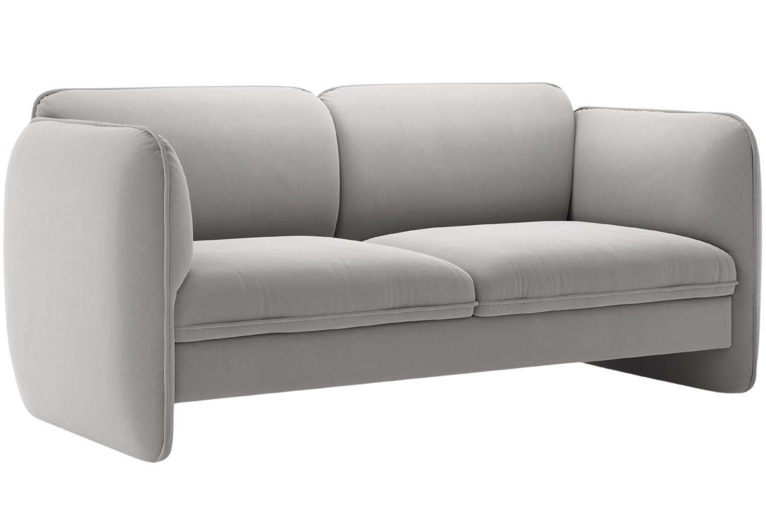 Micadoni Světle šedá sametová dvoumístná pohovka Georgia 168 cm
