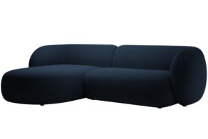 Micadoni Královsky modrá sametová rohová pohovka Kate 285 cm