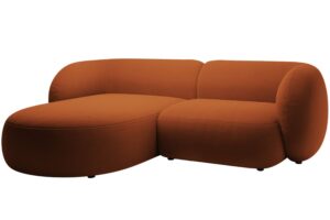 Micadoni Oranžová sametová rohová pohovka Kate 255 cm