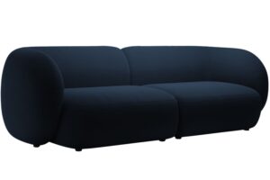 Micadoni Královsky modrá sametová čtyřmístná pohovka Kate 243 cm