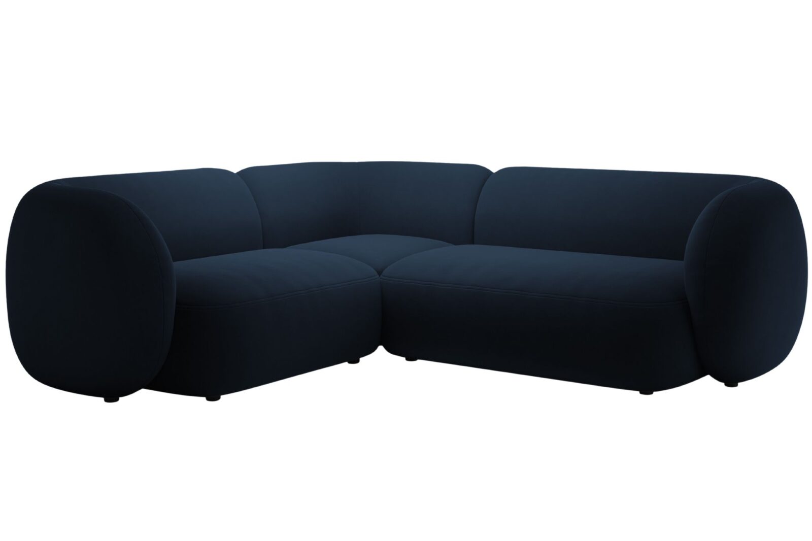 Micadoni Královsky modrá sametová rohová pohovka Kate 252 cm