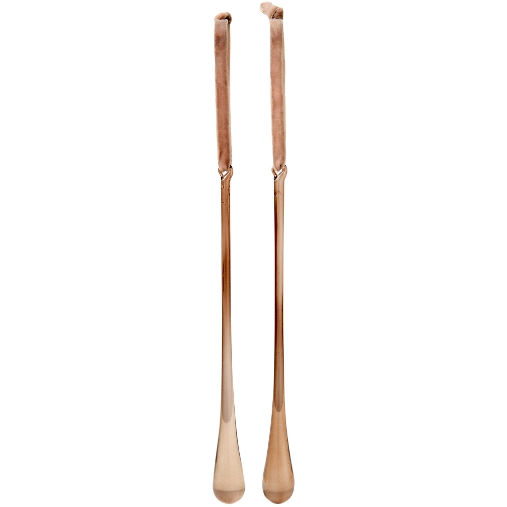 Kave Home Set dvou hnědých skleněných vánočních ozdob Alsenia 20 cm