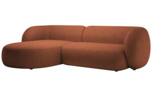 Micadoni Terakotově oranžová bouclé rohová pohovka Kate 285 cm