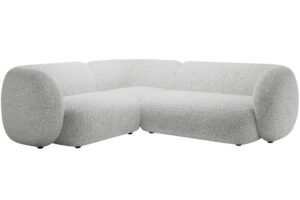 Micadoni Světle šedá rohová pohovka Kate 252 cm