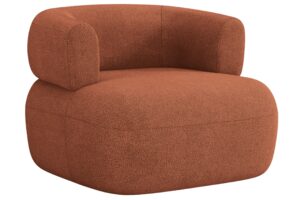 Windsor & Co Cihlově červené bouclé křeslo Aldrin